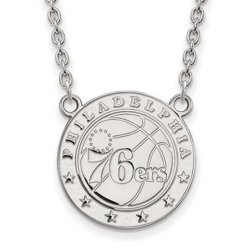 Philadelphia 76ers Large Pendant Necklace in Sterling Silver 6.36 gr