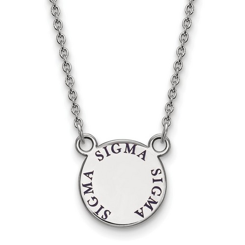 Tri Sigma Sorority XS Pendant Necklace in Sterling Silver 3.40 gr