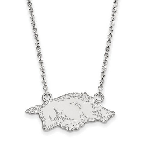 University of Arkansas Razorbacks Small Sterling Silver Pendant Necklace 4.19 gr