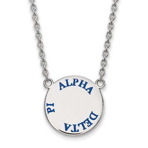 Alpha Delta Pi Sorority Small Pendant Necklace in Sterling Silver 6.62 gr