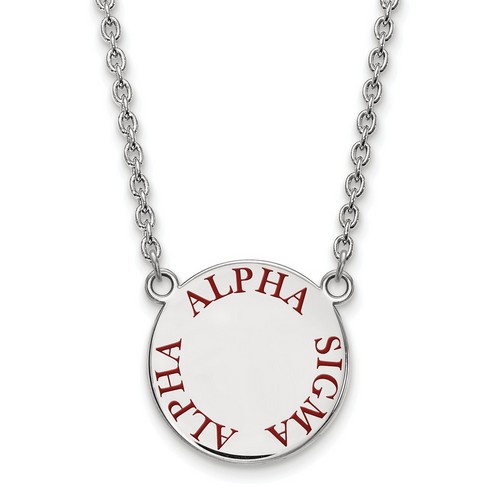 Alpha Sigma Alpha Sorority Small Pendant Necklace in Sterling Silver 6.62 gr