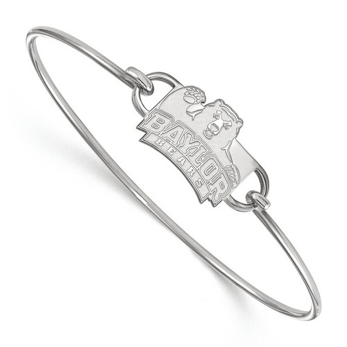 Baylor University Bears Small Center Wire Bangle in Sterling Silver 6.96 gr