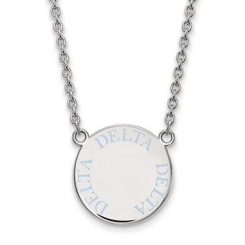 Tri Delta Sorority Small Pendant Necklace in Sterling Silver 6.62 gr