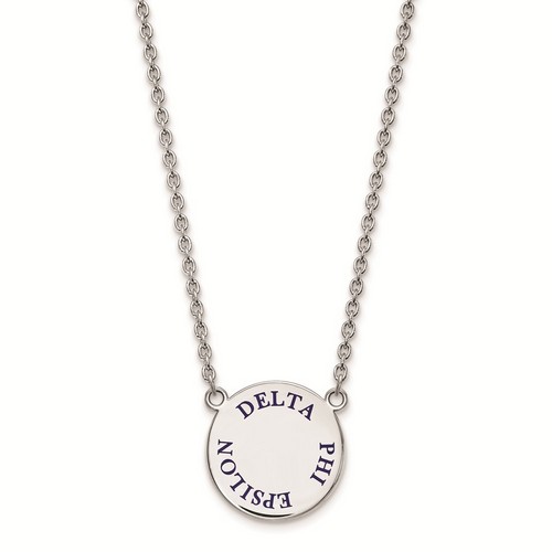 Delta Phi Epsilon Sorority Small Pendant Necklace in Sterling Silver 6.62 gr