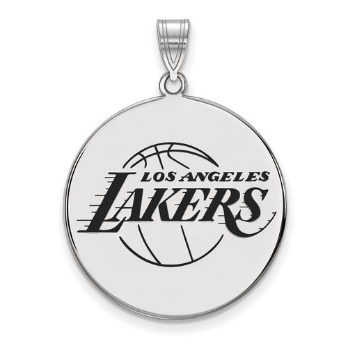 Los Angeles Lakers XL Disc Pendant in Sterling Silver 5.75 gr