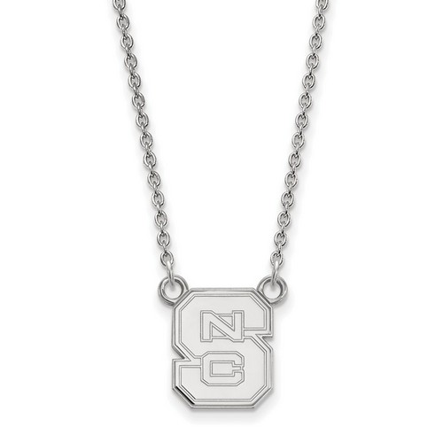 NC State University Wolfpack Small Pendant Necklace in Sterling Silver 3.29 gr