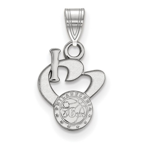 Philadelphia 76ers Small I Love Logo Pendant in Sterling Silver 0.77 gr