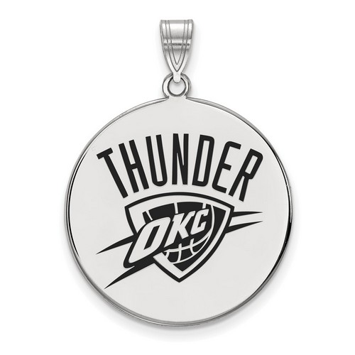 Oklahoma City Thunder XL Disc Pendant in Sterling Silver 5.57 gr