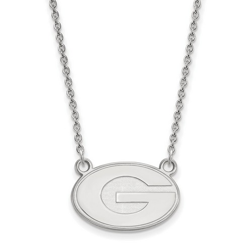 University of Georgia Bulldogs Small Pendant Necklace in Sterling Silver 4.02 gr