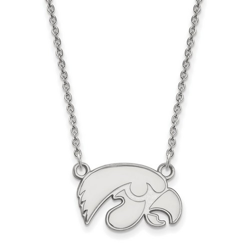 University of Iowa Hawkeyes Small Pendant Necklace in Sterling Silver 3.63 gr