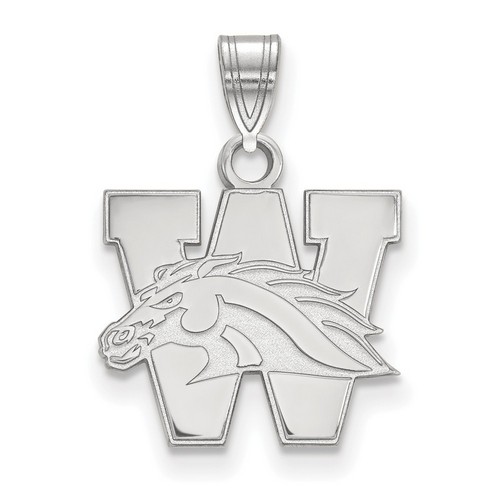 Western Michigan University Broncos Small Pendant in Sterling Silver 1.85 gr
