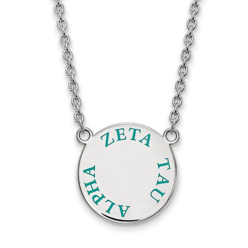 Zeta Tau Alpha Sorority Small Pendant Necklace in Sterling Silver 6.62 gr