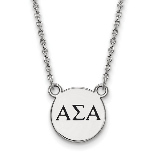 Alpha Sigma Alpha Sorority XS Pendant Necklace in Sterling Silver 4.96 gr
