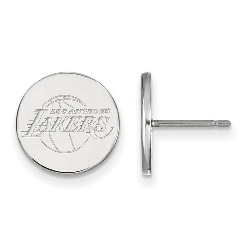 Los Angeles Lakers Small Disc Earrings in Sterling Silver 2.12 gr