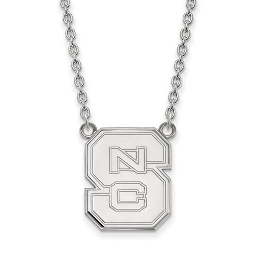 NC State University Wolfpack Large Pendant Necklace in Sterling Silver 6.58 gr