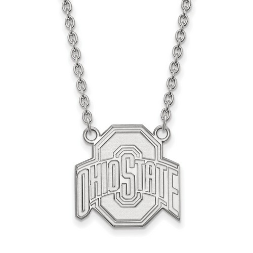 Ohio State University Buckeyes Large Pendant Necklace in Sterling Silver 6.19 gr