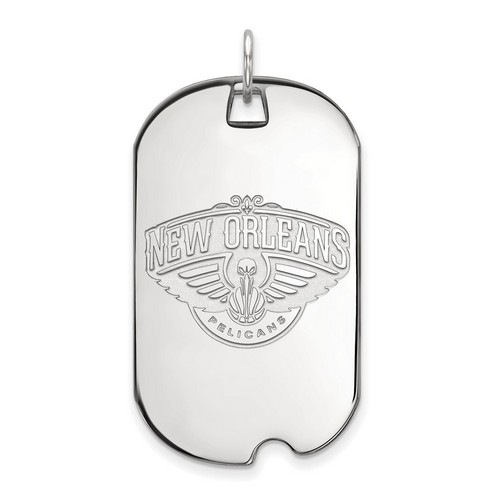 New Orleans Pelicans Large Dog Tag in Sterling Silver 7.43 gr
