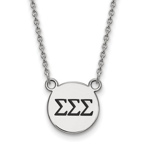 Tri Sigma Sorority XS Pendant Necklace in Sterling Silver 3.32 gr
