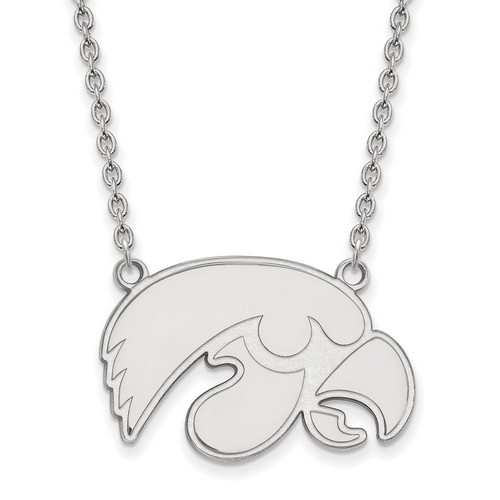 University of Iowa Hawkeyes Large Pendant Necklace in Sterling Silver 7.48 gr