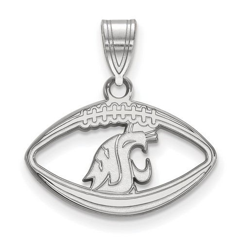 Washington State Cougars Sterling Silver Football Pendant 1.44 gr