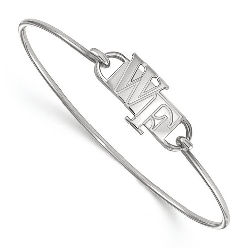 Wake Forest University Demon Deacons Small Logo Sterling Silver Wire Bangle
