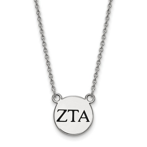 Zeta Tau Alpha Sorority XS Pendant Necklace in Sterling Silver 3.75 gr