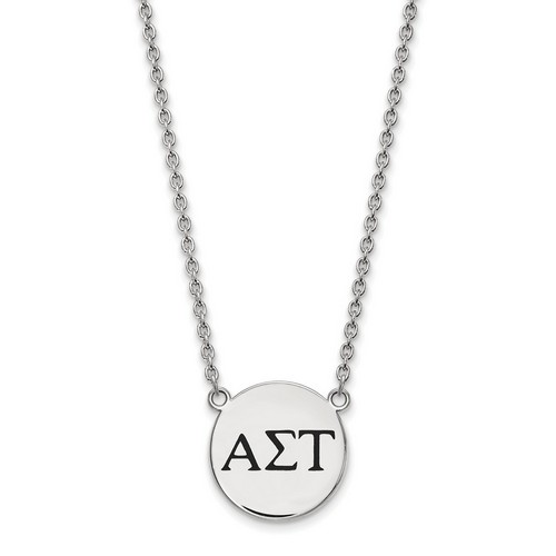 Alpha Sigma Tau Sorority Small Pendant Necklace in Sterling Silver 6.61 gr