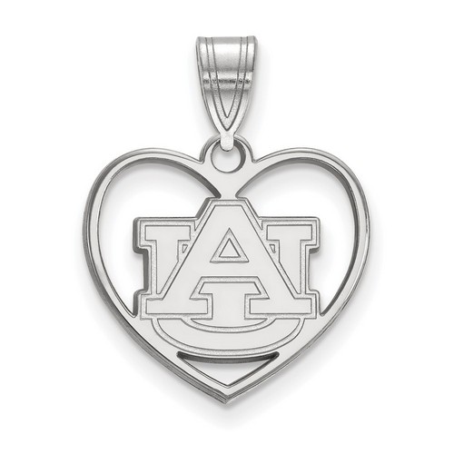 Auburn University Tigers Sterling Silver Heart Pendant 1.74 gr