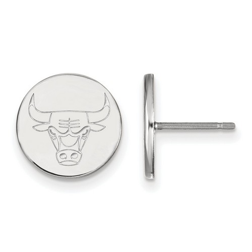 Chicago Bulls Small Disc Earrings in Sterling Silver 2.22 gr