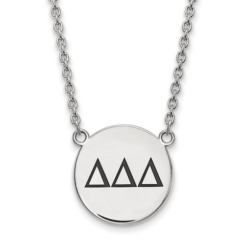 Tri Delta Sorority Small Pendant Necklace in Sterling Silver 6.73 gr
