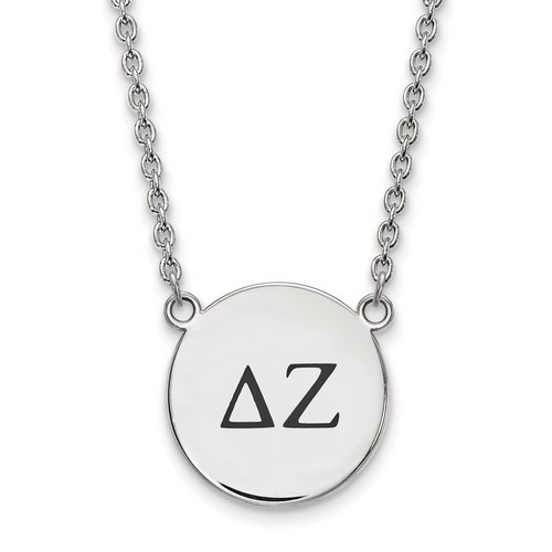 Delta Zeta Sorority Small Pendant Necklace in Sterling Silver 6.64 gr
