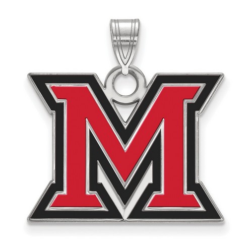 Miami University RedHawks Large Pendant in Sterling Silver 3.75 gr