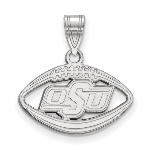 Oklahoma State University Cowboys Sterling Silver Football Pendant 1.86 gr