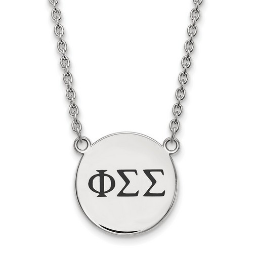 Phi Sigma Sigma Sorority Small Pendant Necklace in Sterling Silver 6.64 gr