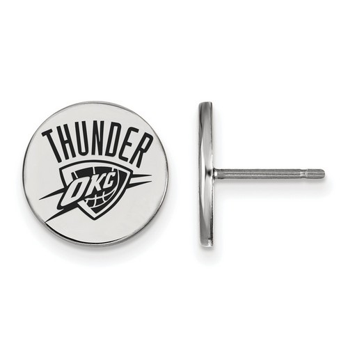 Oklahoma City Thunder Small Disc Earrings in Sterling Silver 2.12 gr