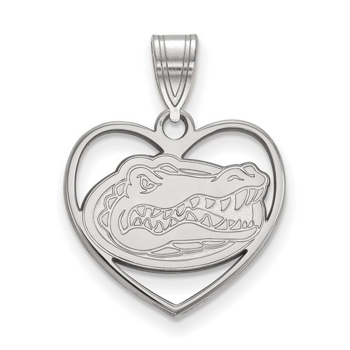 University of Florida Gators Sterling Silver Heart Pendant 1.92 gr