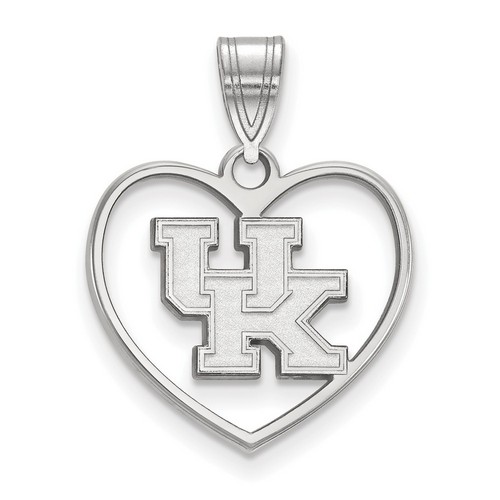University of Kentucky Wildcats Sterling Silver Heart Pendant 1.26 gr