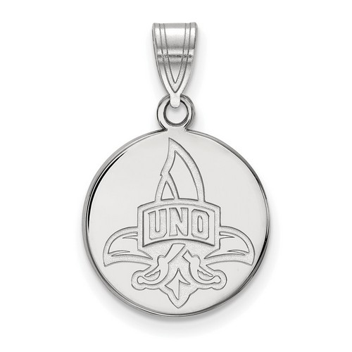 University of New Orleans Privateers Medium Sterling Silver Disc Pendant 2.30 gr