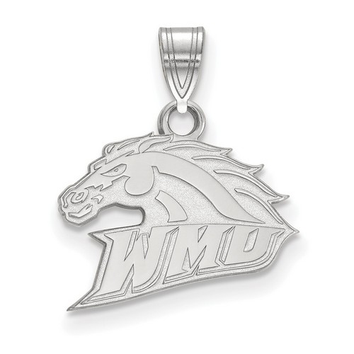 Western Michigan University Broncos Small Pendant in Sterling Silver 1.49 gr