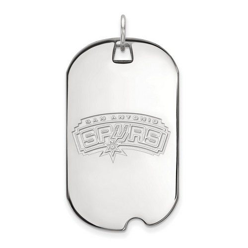 San Antonio Spurs Large Dog Tag in Sterling Silver 7.55 gr