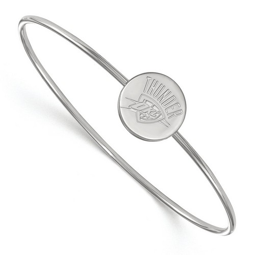 Oklahoma City Thunder Sterling Silver Disc & Wire Bangle 6.98 gr