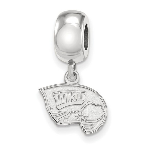 Western Kentucky University Hilltoppers XS Dangle Bead Charm in Sterling Silver