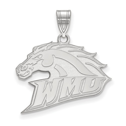 Western Michigan University Broncos Medium Pendant in Sterling Silver 2.17 gr