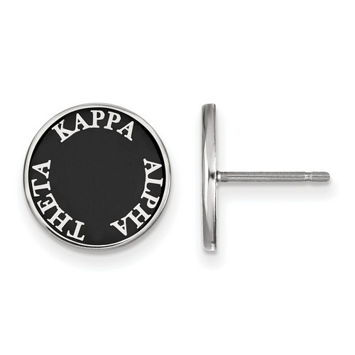 Kappa Alpha Theta Sorority Enameled Sterling Silver Post Earrings 1.56 gr