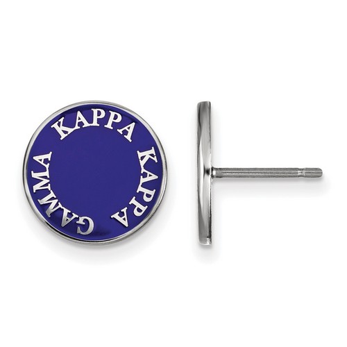 Kappa Kappa Gamma Sorority Enameled Sterling Silver Post Earrings 1.56 gr