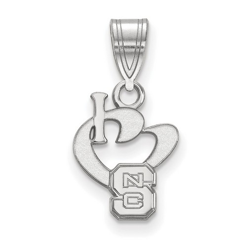 I Love NC State University Wolfpack Small Sterling Silver Logo Pendant 0.77 gr