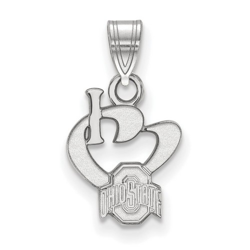I Love Ohio State University Buckeyes Small Sterling Silver Logo Pendant 0.72 gr