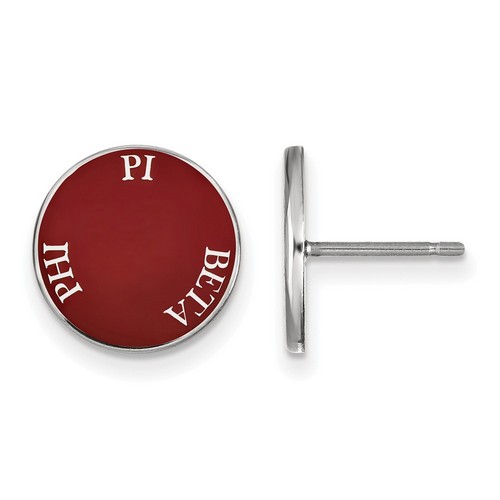 Pi Beta Phi Sorority Enameled Post Earrings in Sterling Silver 2.05 gr