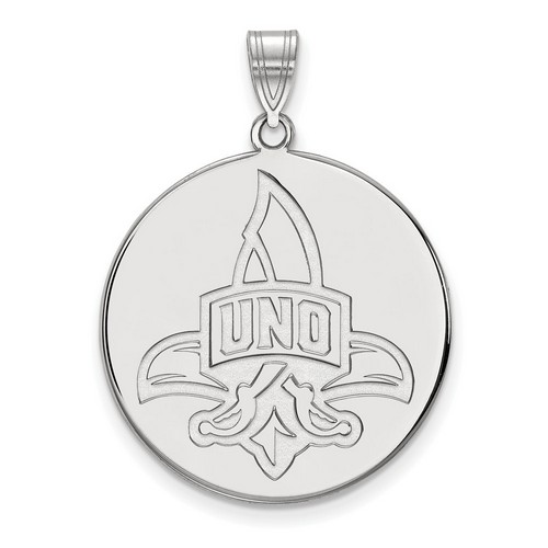 University of New Orleans Privateers XL Disc Pendant in Sterling Silver 5.64 gr