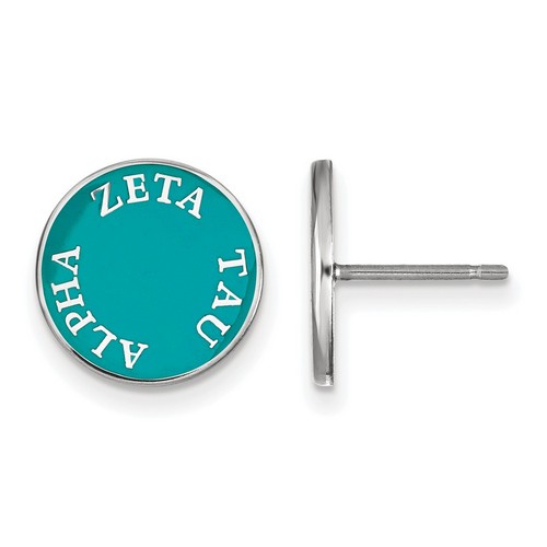 Zeta Tau Alpha Sorority Enameled Post Earrings in Sterling Silver 1.56 gr